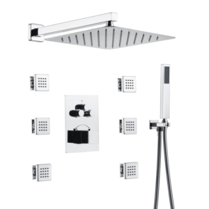 Full Thermostatic Rainfall Shower Sets 6 Body Jets