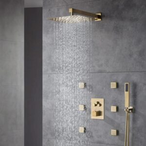 Full Thermostatic Rainfall Shower Sets 6 Body Jets